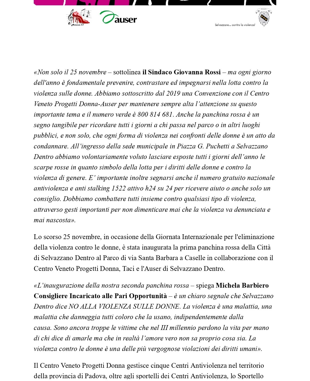 Le iniziative della citta di Selvazzano 18 novembre 2022 page 0004